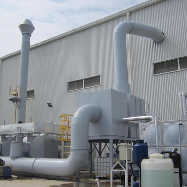 玻璃鋼酸霧凈化塔,具有阻力小、能耗省、噪音低、處理效率高,能處理氯化氫(HCL)、氟化氫氣體(HF)、氨氣(NH3)、硫酸霧(H2SO4)、鉻酸霧(CrO3)、氰氫酸氣、(HCF)、堿蒸氣(NaOH)、硫化氫氣體(H2S)等氣體的新型凈化塔,它具有凈化效率高、結構緊湊、占地面積小、耐腐蝕、耐老化性能好,重量輕的特點,適用于排放一定濃度的腐蝕性酸霧氣體,主要用于化工、電子、醫院、學院、研究中心等場所。 玻璃鋼酸霧凈化塔,具有阻力小、能耗省、噪音低、處理效率高,能處理氯化氫(HCL)、氟化氫氣體(HF)、氨氣(NH3)、硫酸霧(H2SO4)、鉻酸霧(CrO3)、氰氫酸氣、(HCF)、堿蒸氣(NaOH)、硫化氫氣體(H2S)等氣體的新型凈化塔,它具有凈化效率高、結構緊湊、占地面積小、耐腐蝕、耐老化性能好,重量輕的特點,適用于排放一定濃度的腐蝕性酸霧氣體,主要用于化工、電子、醫院、學院、研究中心等場所。